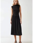 HiCCUP Rochie midi neagra - jerseu - Negru
