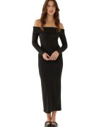 HiCCUP Rochie midi - Negru - Viscoz/Poliester