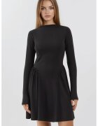 HiCCUP Rochie mini - Colectia Busem - textura moale - decolteu tip barca - negru - jerseu