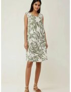 HiCCUP Rochie mini croiala in A - imprimeu floral - verde - textil