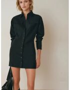 HiCCUP Rochie mini - cu guler camasa - negru - textil