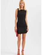 HiCCUP Rochie mini - decolteu tip barca - curea - negru - textil