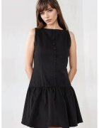 HiCCUP Rochie mini fara maneci - in A - cu nasturi - negru - textil