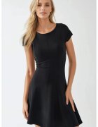 HiCCUP Rochie mini - guler rotund - Negru