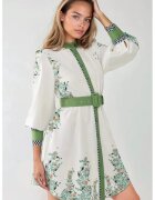 HiCCUP Rochie mini - imprimeu - guler rotund - maneci lungi