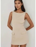 HiCCUP Rochie mini mulata cu pantaloni scurti - bej - material textil