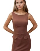 HiCCUP Rochie mini mulata cu pantaloni scurti - maro - material textil