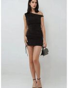 HiCCUP Rochie mini - mulata - decolteu asimetric - negru