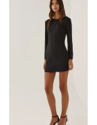 HiCCUP Rochie mini mulata - decolteu la spate - maneci lungi - negru