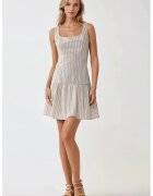 HiCCUP Rochie mini - mulata - guler patrat - bej - textil
