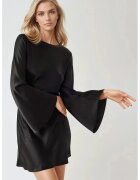 HiCCUP Rochie mini - satin - spate cascada - negru