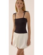 HiCCUP Rochie mini - slim fit - decolteu patrat - tiv tip gogosar - neagra - poliester