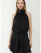 HiCCUP Rochie mini - texturata cu guler inalt - neagra - textil