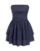 HiCCUP Rochie mini - texturata - cu volane - albastra - jerseu - Albastru mdwqfarin