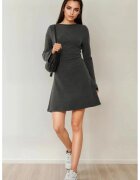 HiCCUP Rochie mini - texturata - decolteu tip barca - negru