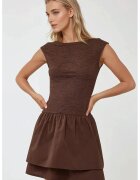 HiCCUP Rochie mini - texturata - maro - jerseu