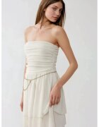 HiCCUP Rochie mini - texturata - volane - bej - jerseu