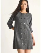 HiCCUP Rochie mini - tricot - gri ardezie - cu nasturi -