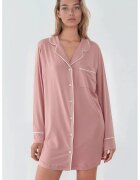 HiCCUP Rochie pijama mini - extra moale - roz pudrat - jerseu