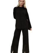 HiCCUP Set coompleu pulover lung si pantaloni largi - tricot - negru