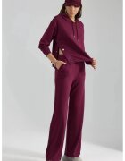 HiCCUP Set din doua piese - hanorac cu gluga - pantaloni largi - rosu burgund - tricot