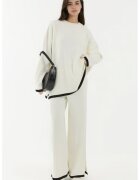 HiCCUP Set tricotat pulover si pantaloni cu croi larg - alb - tricot