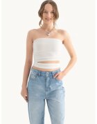 HiCCUP Top bandeau fara bretele - decupat - alb - textil