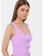 HiCCUP Top bodycon - fara maneci - violet - textil