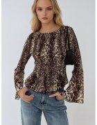 HiCCUP Top dama - animal print - decolteu tip barca - multicolor - poliester