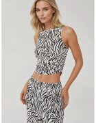 HiCCUP Top dama - slim fit - imprimeu zebra - multicolor - tricot