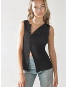 HiCCUP Top dama - texturat - slim fit - negru - jerseu