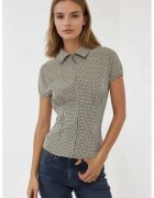 HiCCUP Top dama - top mulat cu guler rotund si fermoar - multicolor - material textil