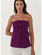 HiCCUP Top fara bretele dama textil - cu nasturi - mov