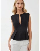 HiCCUP Top fara maneci - decolteu in V - negru - textil