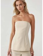HiCCUP Top lung fara bretele - bej - material de calitate - croiala confortabila