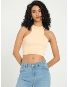 HiCCUP Top scurt - cu decolteu halter - nervuri - portocaliu - textil