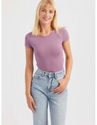 HiCCUP Top scurt dama - guler rotund - spate incrucisat - violet - textil