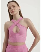 HiCCUP Top scurt - decolteu halter - roz - material de inalta calitate