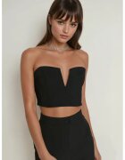 HiCCUP Top scurt - fara bretele - negru - poliester - Negru