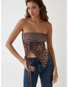 HiCCUP Top scurt - imprimeu leopard - fara bretele - multicolor - jerseu