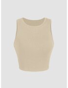 HiCCUP Top scurt - poliester - bej - pentru confort si stil