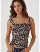 HiCCUP Top - slim fit - imprimeu leopard - maro - jerseu - Maro