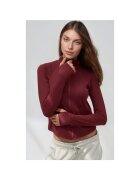 HiCCUP Top sport tricotat - guler inalt - visiniu - pentru fitness
