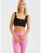HiCCUP Top - top decolteu patrat - material textil - Negru