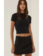 HiCCUP Top top scurt tricotat - guler inalt - negru - jerseu