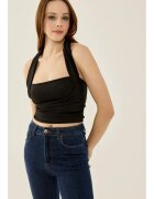HiCCUP Top - top tricotat slim fit - negru - jerseu poliester