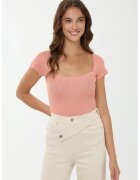HiCCUP Top tricotat - guler patrat - roz - tricot