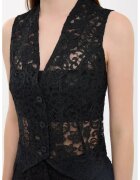 HiCCUP Top vesta dama - fara maneci - dantela - negru - textil -