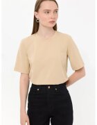 HiCCUP Tricou Basic - maneca scurta - guler rotund - bej - bumbac