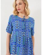 HiCCUP Tricou dama BDART - guler rotund - cu imprimeu - albastru - textil